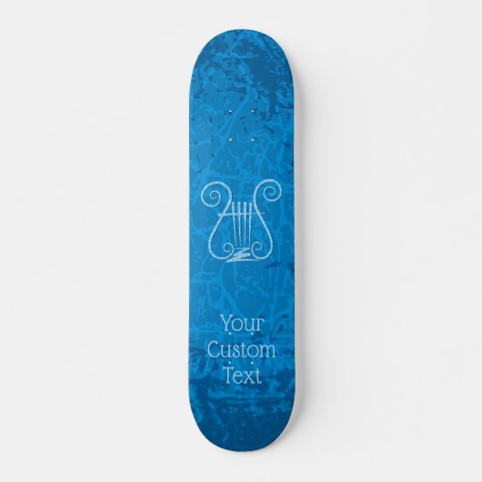 Blue Lyre Hintergrund Skateboard (Vorne)