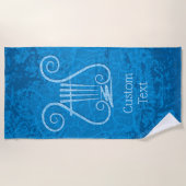 Blue Lyre Hintergrund Strandtuch (Vorderseite)