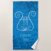 Blue Lyre Hintergrund Strandtuch (Vorderseite)