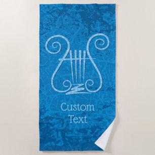 Blue Lyre Hintergrund Strandtuch