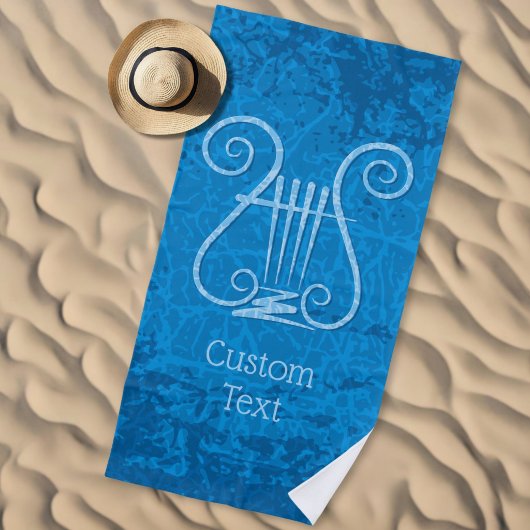 Blue Lyre Hintergrund Strandtuch