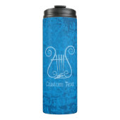 Blue Lyre Hintergrund Thermosbecher (Vorderseite)