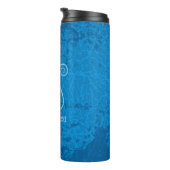Blue Lyre Hintergrund Thermosbecher (Nach rechts gedreht)