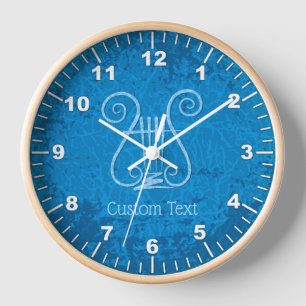 Blue Lyre Hintergrund Uhr