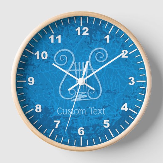 Blue Lyre Hintergrund Uhr (Vorderseite)