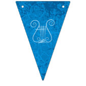Blue Lyre Hintergrund Wimpelkette (Dritte Fahne)