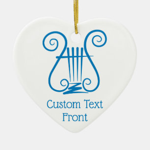 Blue Lyre Keramik Ornament