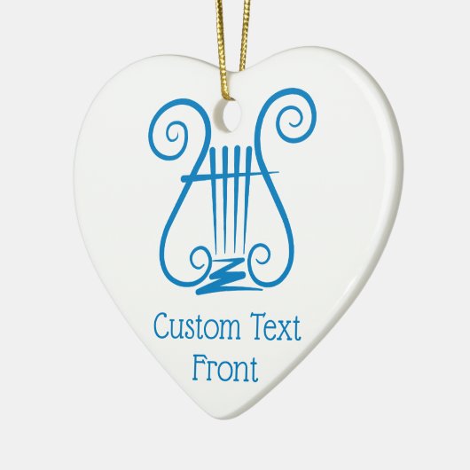 Blue Lyre Keramik Ornament (Links)