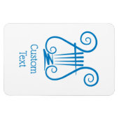 Blue Lyre Magnet (Horizontal)