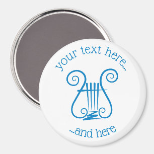 Blue Lyre Magnet