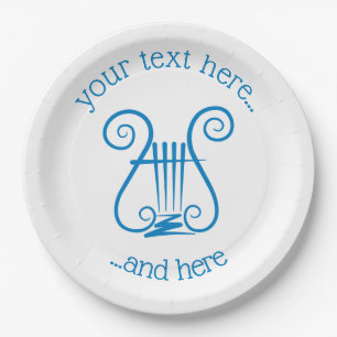 Blue Lyre Pappteller