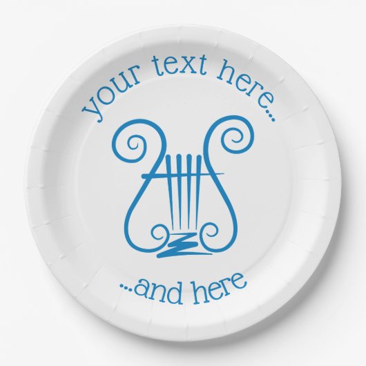 Blue Lyre Pappteller (Vorderseite)