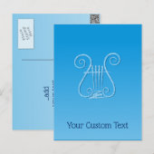 Blue Lyre Postkarte (Vorne/Hinten)