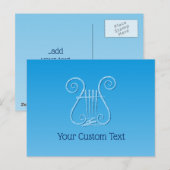 Blue Lyre Postkarte (Vorne/Hinten)