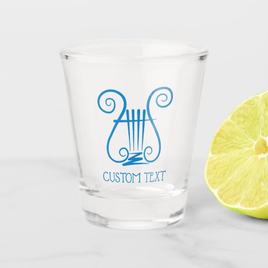 Blue Lyre Schnapsglas (Vorderseite)