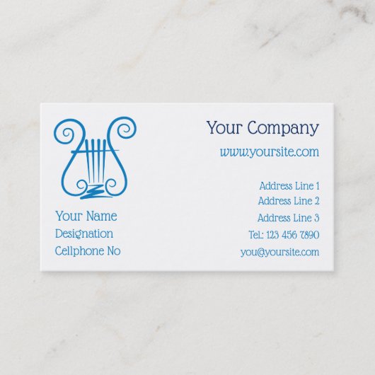 Blue Lyre Visitenkarte (Vorderseite)