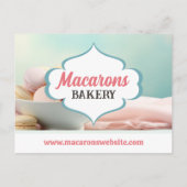 Blue Macarons Elegantes Flavours Menü Postkarte (Rückseite)