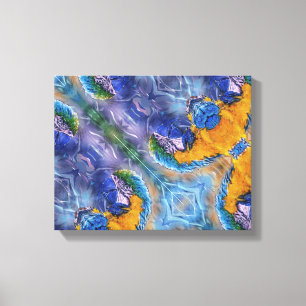 Blue Macaw Playful Parrot Art Leinwanddruck