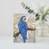 Blue Macaw Post Card Postkarte (Stehend Vorderseite)