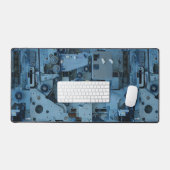 Blue Machinery Mechanical Robotic Funny Cool Geek Schreibtischunterlage (Tastatur & Maus)