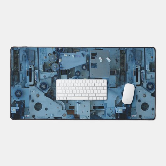 Blue Machinery Mechanical Robotic Funny Cool Geek Schreibtischunterlage (Tastatur & Maus)