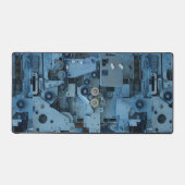 Blue Machinery Mechanical Robotic Funny Cool Geek Schreibtischunterlage (Vorderseite)