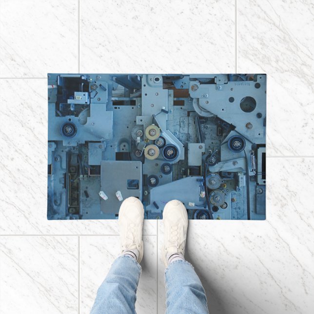 Blue Machinery Mechanical Robotic Funny Cool Geeky Fußmatte (Indoor)