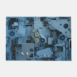 Blue Machinery Mechanical Robotic Funny Cool Geeky Fußmatte
