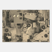 Blue Machinery Mechanical Robotic Funny Cool Geeky Geschenkpapier Set (Vorderseite 3)