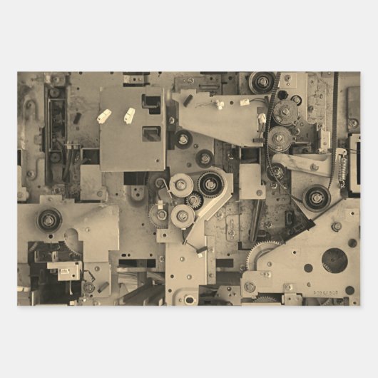 Blue Machinery Mechanical Robotic Funny Cool Geeky Geschenkpapier Set (Vorderseite 3)