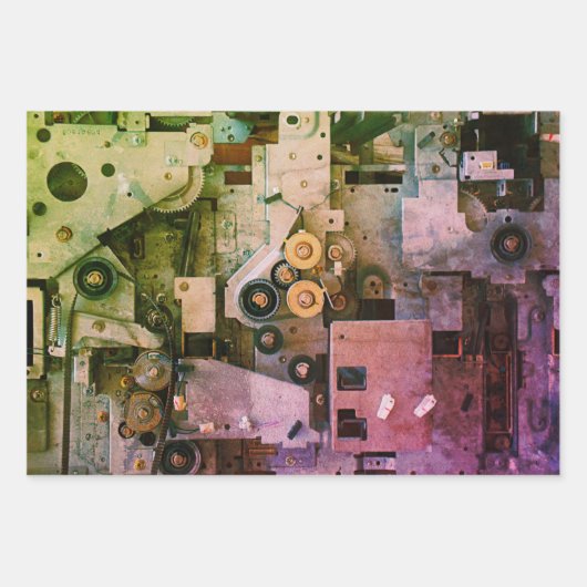 Blue Machinery Mechanical Robotic Funny Cool Geeky Geschenkpapier Set (Vorderseite 2)