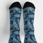 Blue Machinery Mechanical Robotic Funny Cool Geeky Socken (Oben)