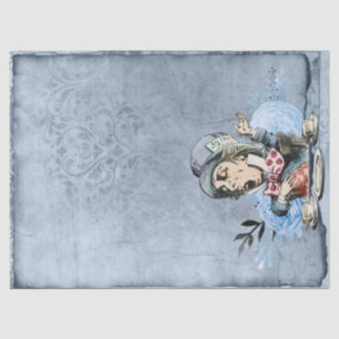 Blue Mad Hatter Alice im Wunderland Decoupage Seidenpapier