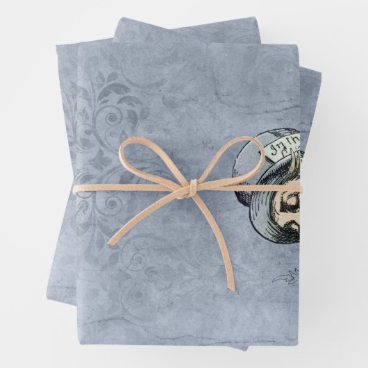 Blue Mad Hatter Alice im Wunderland Geschenkpapier Set (Beispiel)