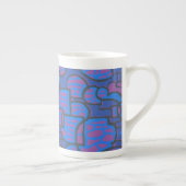 Blue, Magenta Abstrakt Bone China Tasse (Rechts)