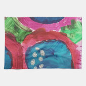 Blue Magenta Abstrakt Print Kitchen Handtücher (Horizontal)