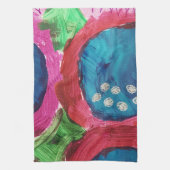 Blue Magenta Abstrakt Print Kitchen Handtücher (Vertikal)