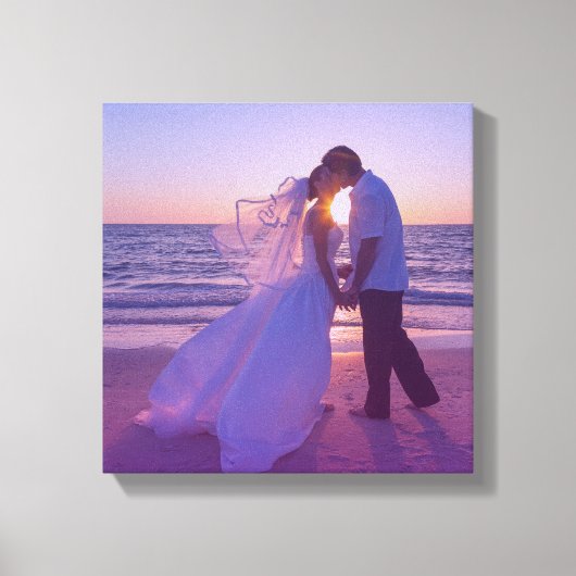 Blue Magenta Gradient Overlay Wedding Foto Leinwanddruck (Vorderseite)
