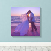 Blue Magenta Gradient Overlay Wedding Foto Leinwanddruck (Insitu (Holzboden))