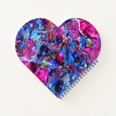 Blue Magenta und Yellow Heart Notebook Notizblock (Rückseite)