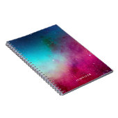 Blue & Magenta Watercolor Space Galaxy Notizblock (Rechte Seite)