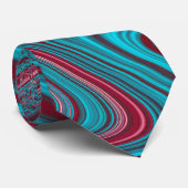 Blue & Magenta Wavy Marbling Agate Abstraction Krawatte (Gerollt)