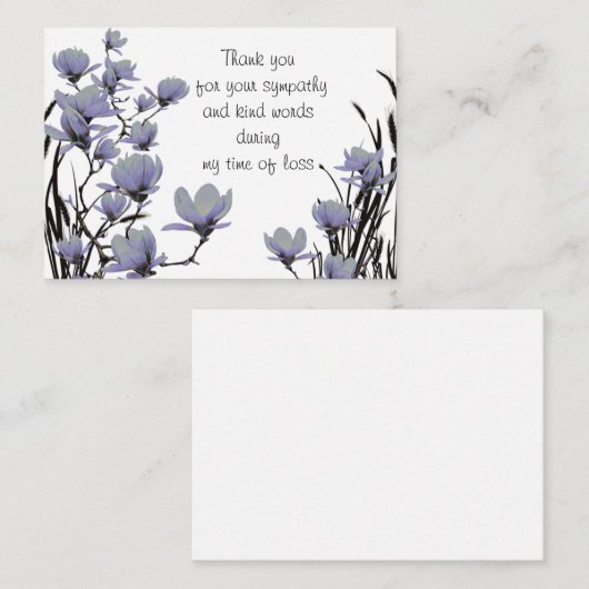 Blue Magnolia Blume Danke Karte (Vorne/Hinten)