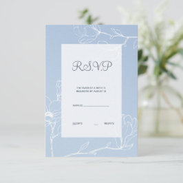 Blue Magnolia RSVP Karte