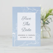 Blue Magnolia Save The Date (Stehend Vorderseite)