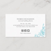 Blue Magnolia Vintag Handgemalte soziale Medien Visitenkarte (Rückseite)