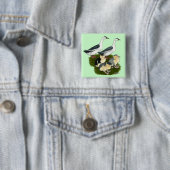 Blue Magpie Duck Family Button (Beispiel)