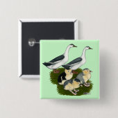 Blue Magpie Duck Family Button (Vorne & Hinten)