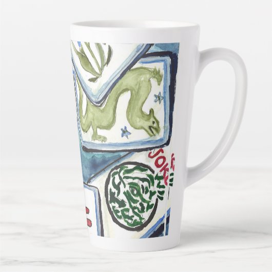 Blue Mahjong Tiles Milchtasse (Rechts)