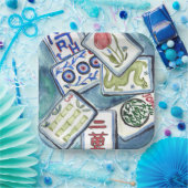Blue Mahjong Tiles Pappteller (Party)